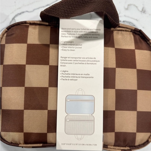 Checkered Hanging Beauty Case - Picture 2 of 2